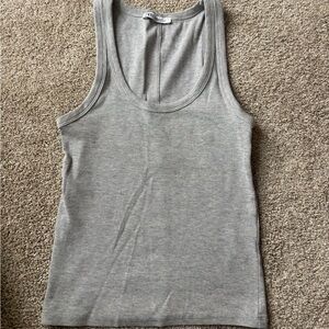 Zara Light Gray Ribbed Tank Top